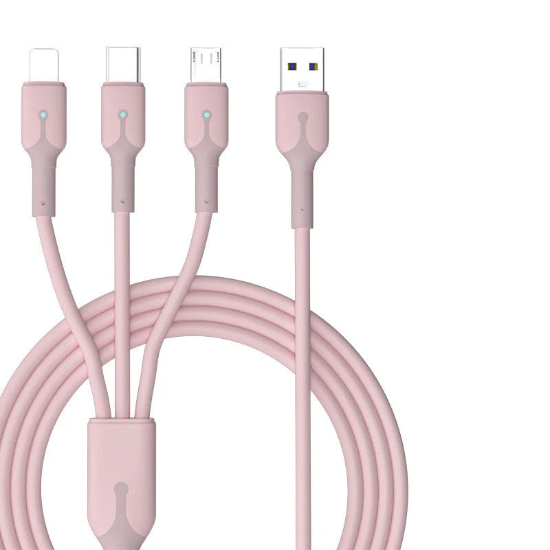 3 In 1 Mobile Phone 5A Super Fast Charging Type-C Usb Charging Cable for IPhone, Xiaomi, Android, Huawei Vivo Charging Cable Beauty World Shop