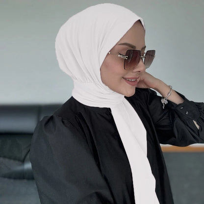 Instant Hijab with Button Ready to Wear Muslim Women Scarf Full Cover Head Wraps Islam Turban Caps Turbante Mujer Beauty World Shop