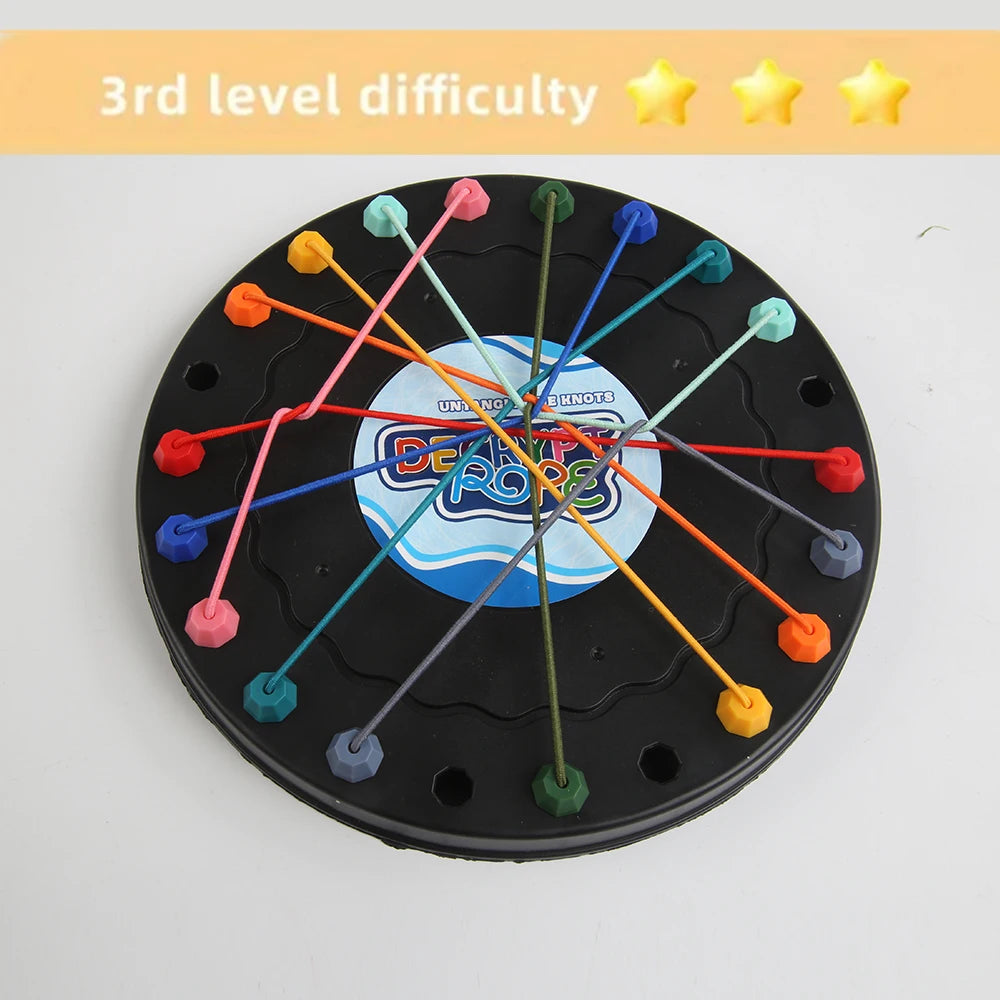 Twisted Rope Puzzle Game - Brainy Knots Untangling Challenge Board Game String Solution Central Lacing Toy Beauty World Shop