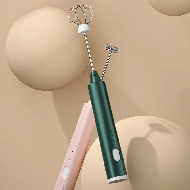 1 PCS USB Rechargeable Handheld Egg Beater 3 Speeds Electric Milk Frother Foam Maker Mixer Coffee Drink Frothing Wand Foamer Beauty World Shop