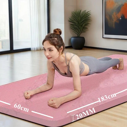 20MM 183×60cmThick Yoga Mats Anti-slip Sport Fitness Mat Blanket for Exercise Yoga and Pilates Gymnastics Mat Fitness Equipment Beauty World Shop