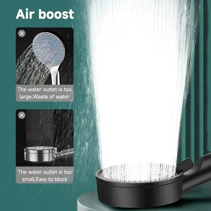 5 Modes Pressure Boost Shower Head Multifunction Adjustable Large Water Shower Nozzle Massage Bathroom Accessory Rain Shower Beauty World Shop