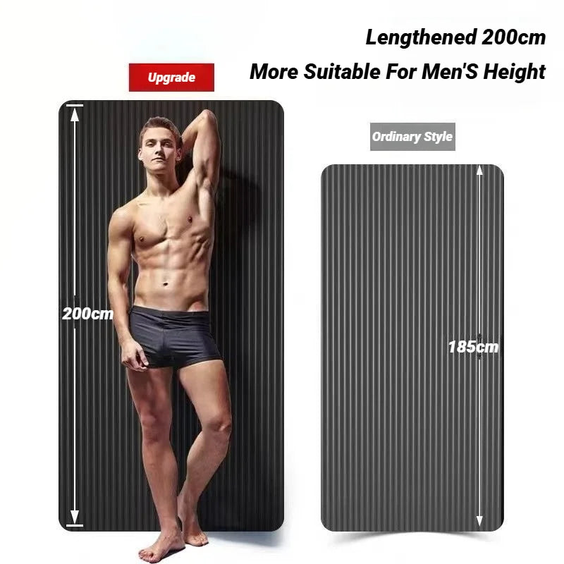 Two-Piece Set High Quality Extra Sport Thick Nbr Non-Slip Yoga Mats For Fitness Pilates Gym Home Tasteless Spor Universal Men Beauty World Shop