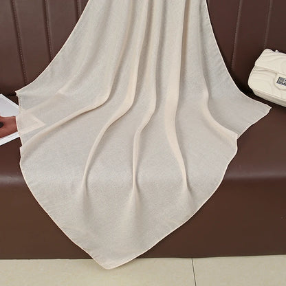 90*90cm Thin Soft Square Scarves for Women Simplicity Solid Color Cotton Linen Headscarf Muslim Female's Hijabs Bag Accessories Beauty World Shop