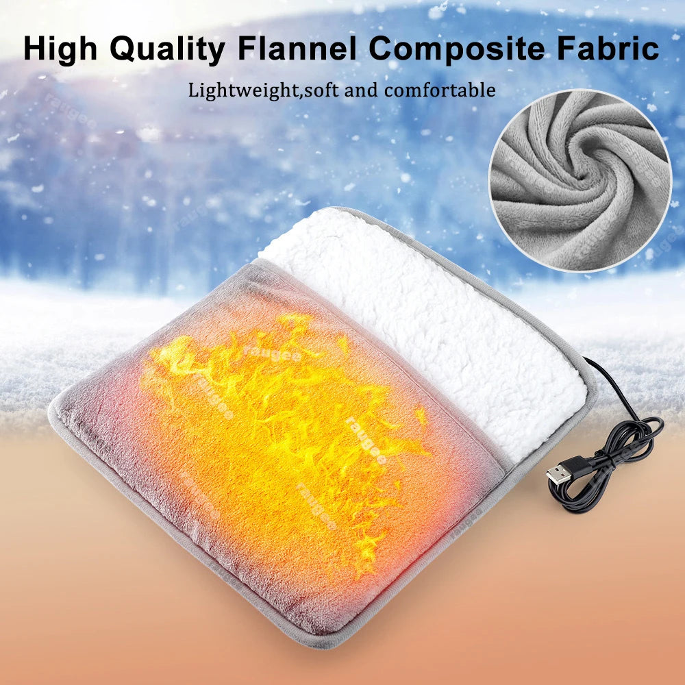 Foot Warmer USB Foot Heater Thermal Foot Heating Pad Soft Plush Warm Foot Cover Electric Heating Feet Warmer for Home Bedroom Beauty World Shop
