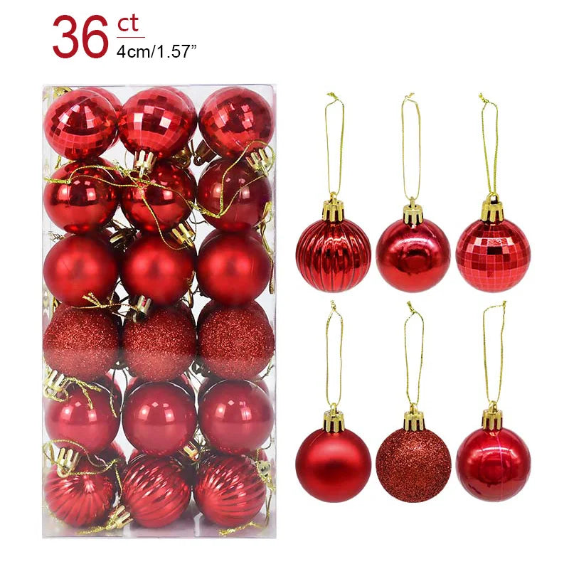 1box Christmas Balls Christmas Tree Ornaments Ball Xmas Hanging Tree Pendants Home Party Decor 2026 New Year Gift Noel Navidad Beauty World Shop