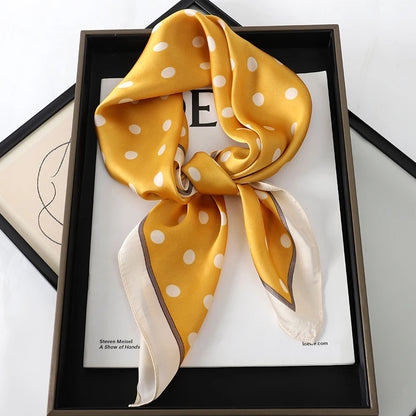 60Colors Luxury Scarf Women 70*70Cm Silk Feel Square Hair Wrapping Foulard Satin Shawl Big Size Head Bandana Hijab Handkerchief Beauty World Shop