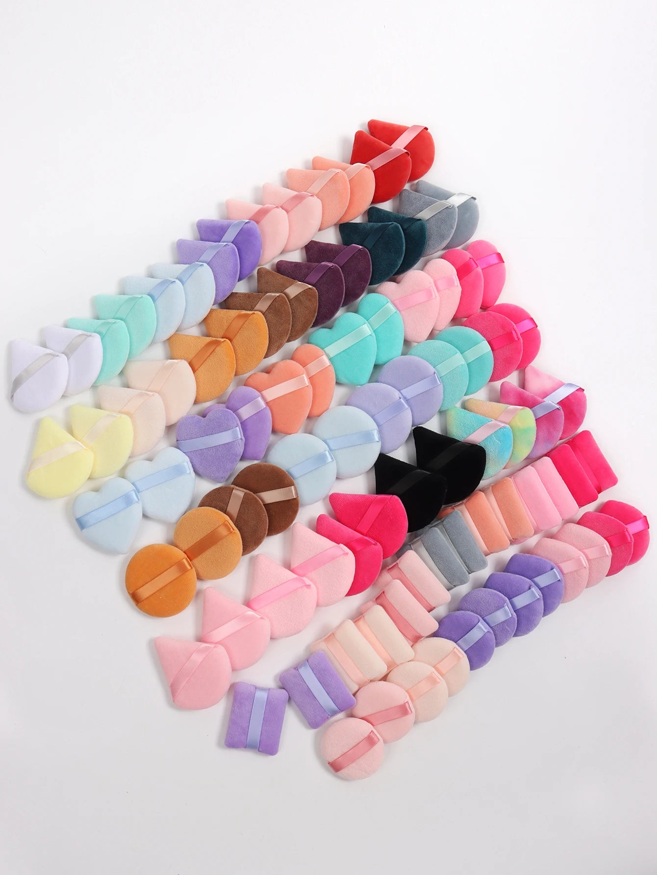 5-10-20-30-50-100 random cotton powder puff bags. Random colors and shapes. Made of ultra-soft velvet, specially designed for sh Beauty World Shop