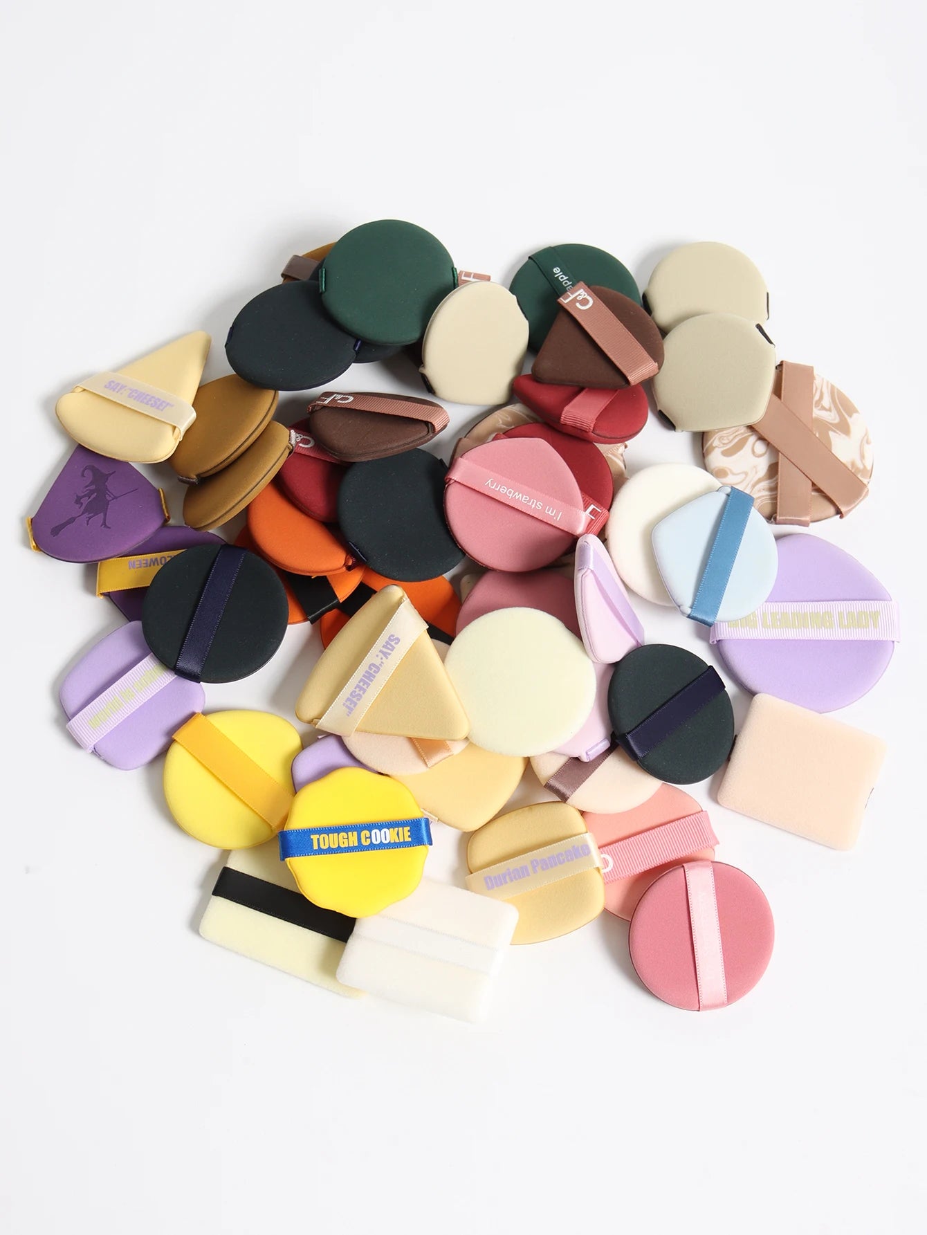 Air Cushion Powder Puff 10-20-30-50 Bags Random Colors and Shapes. Contains Air Cushion Powder Puff, Latex-Free Sponge Mix and Beauty World Shop