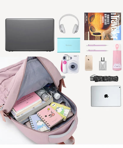 Girl School Bag Backpack Back Pack For Teenager Women Children Female Pink Schoolbag Primary High Bagpack Class Teens Child Kids Beauty World Shop