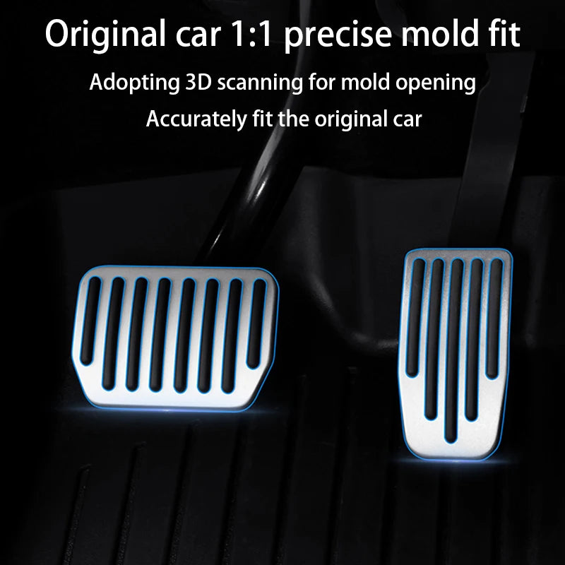 For Tesla Model Y Juniper 2025 2026 Upgrade Foot Pedal Pads Non-slip Accelerator Brake Rest Performance Aluminum Mat Accessories Beauty World Shop