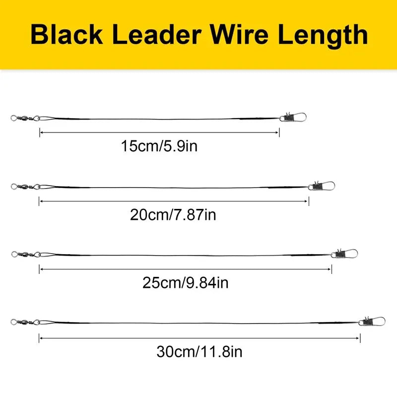20PC Anti Bite Steel Fishing Line 15/20/25/30cm Steel Wire Leader With Swivel Fishing Accessory Fishing Wire Olta Leadcore Leash Beauty World Shop