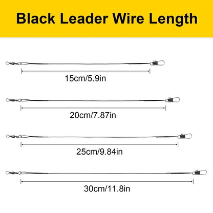 20PC Anti Bite Steel Fishing Line 15/20/25/30cm Steel Wire Leader With Swivel Fishing Accessory Fishing Wire Olta Leadcore Leash Beauty World Shop