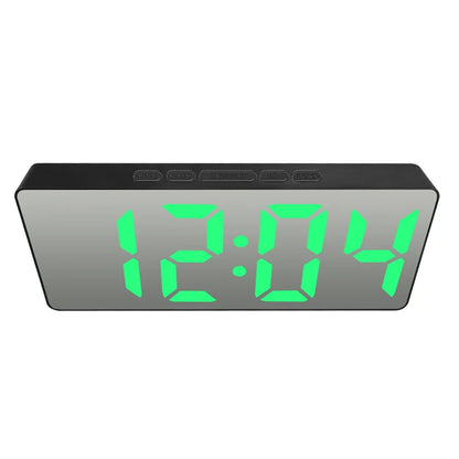 Electronic Alarm Clock Noiseless Design Digital LED Large Display Mirror Electronic Clock Digital Alarm Clock LED Mirror Clocks Beauty World Shop