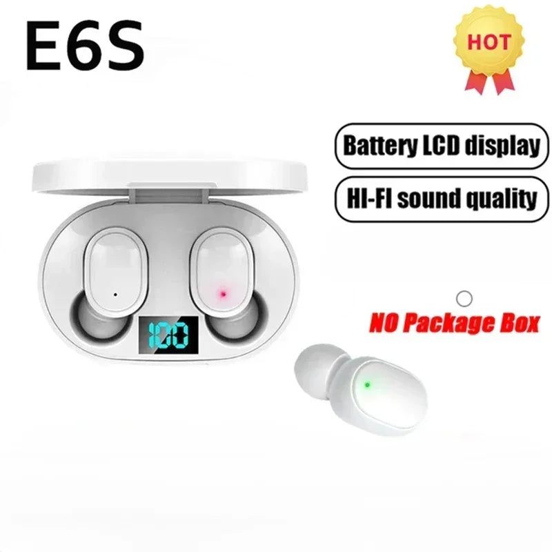 E6S Wireless Bluetooth Earphones TWS Bluetooth Headset Wireless Earbuds Noise Cancelling Earphones with Microphone Headphones Beauty World Shop