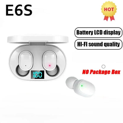 E6S Wireless Bluetooth Earphones TWS Bluetooth Headset Wireless Earbuds Noise Cancelling Earphones with Microphone Headphones Beauty World Shop