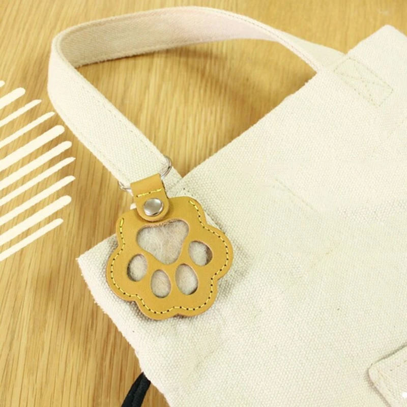 Pet Hair Memorial Keychain PU Leather Keepsake Locket for Cat Dog Fur Pet Hair Storage Pendant Handbag Hanging Accessories Beauty World Shop
