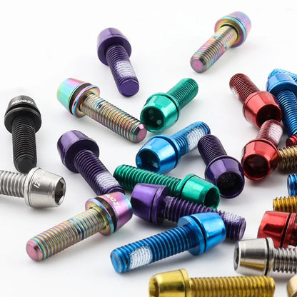 MUQZI 6pcs Stem Bolts M5x17mm Bicycle Handlebar Stem Screw With Washer MTB Road Bike Stem Riser Screw Beauty World Shop