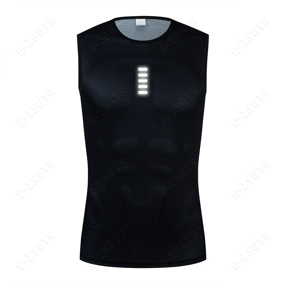 Cycling Base Layer Reflective Underwear White Cycling Jersey Sport Vest Men Undershirt Quick Dry Elastici Vest Road Bike Jersey Beauty World Shop