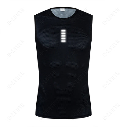 Cycling Base Layer Reflective Underwear White Cycling Jersey Sport Vest Men Undershirt Quick Dry Elastici Vest Road Bike Jersey Beauty World Shop