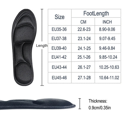 1/2/4/16Pairs 5D Massage Memory Foam Insoles For Shoes Sole Breathable Cushion Sport Running Insoles For Feet Orthopedic Insoles Beauty World Shop