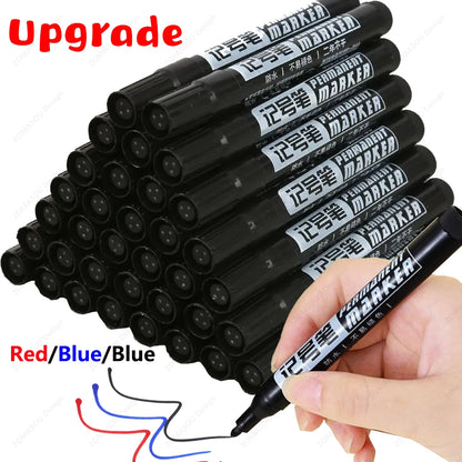 1-100Pcs Waterproof Oil-based Marker Pen Quick Dry Black Blue Red Ink Permanent for Metal Glass Stationery Art School Supply Beauty World Shop
