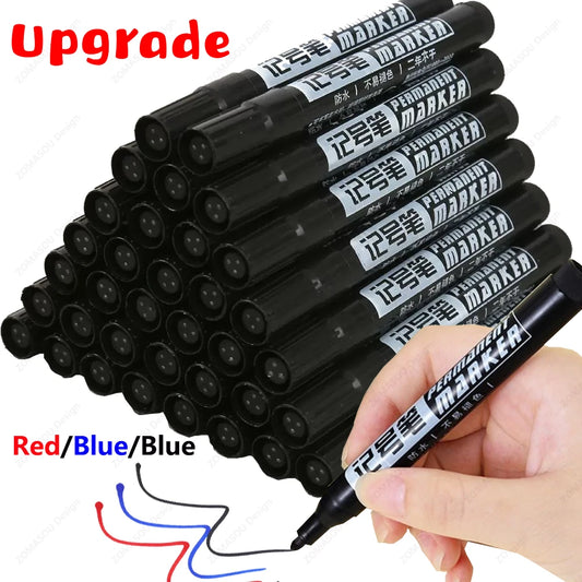 1-100Pcs Waterproof Oil-based Marker Pen Quick Dry Black Blue Red Ink Permanent for Metal Glass Stationery Art School Supply Beauty World Shop