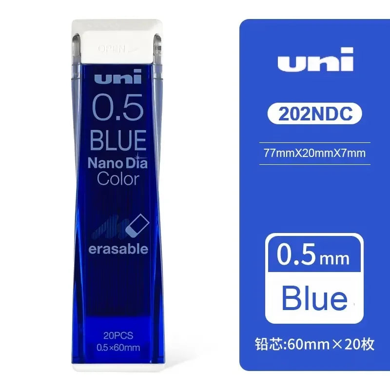 Japan Uni Nano Dia Color 0.5-202NDC Colored Mechanical Pencil Leads Refills 0.5mm Writing Supplies 202NDC Beauty World Shop