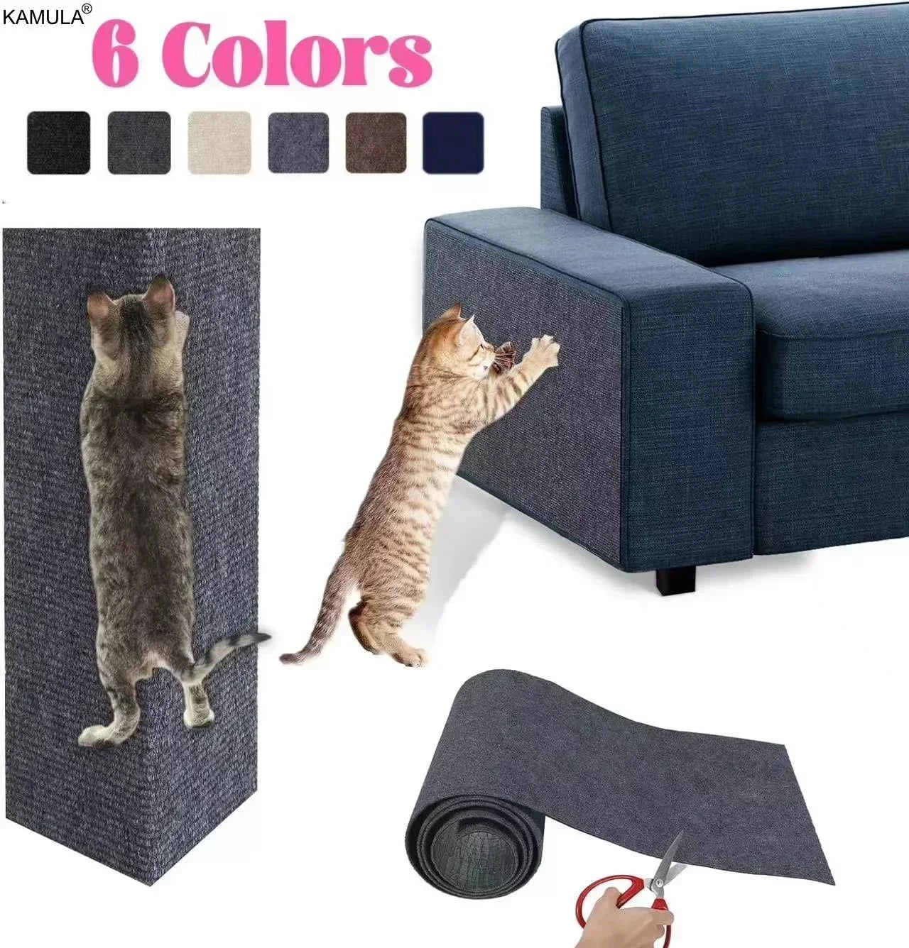 Self-Adhesive Cat Scratching Board Trimmable Cat Carpet Mat Anti Cat Scratcher Furniture Couch Corner Indoor Sofa Wall Protector Beauty World Shop