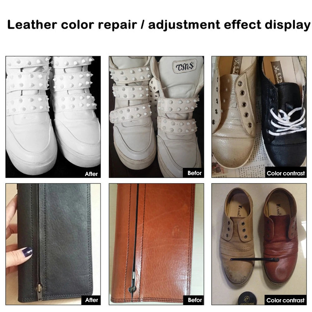 Car Leather Repair Kit Liquid Skin Recoloring Balm No Heat Repair Tool Auto Seat Holes Scratch Cracks rips restoration set shoes Beauty World Shop