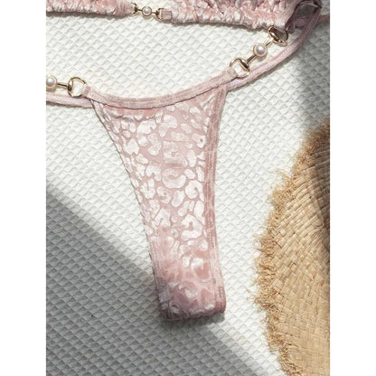 S- XL Leopard Halter Mini Micro Thong Bikini Women Swimwear Female Swimsuit Two-pieces Bikini set Bather Bathing Suit Swim V5207 Beauty World Shop