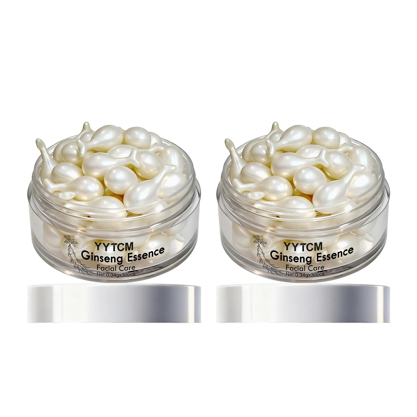 Ginseng Essence Capsules, Moisturizing and Firming Essence Serum, Contains Squalane, Niacinamide, Vitamin E, Retinol, Deep Hydration (0.34Gx30 Capsules)/Bottle-1 Bottle Beauty World Shop