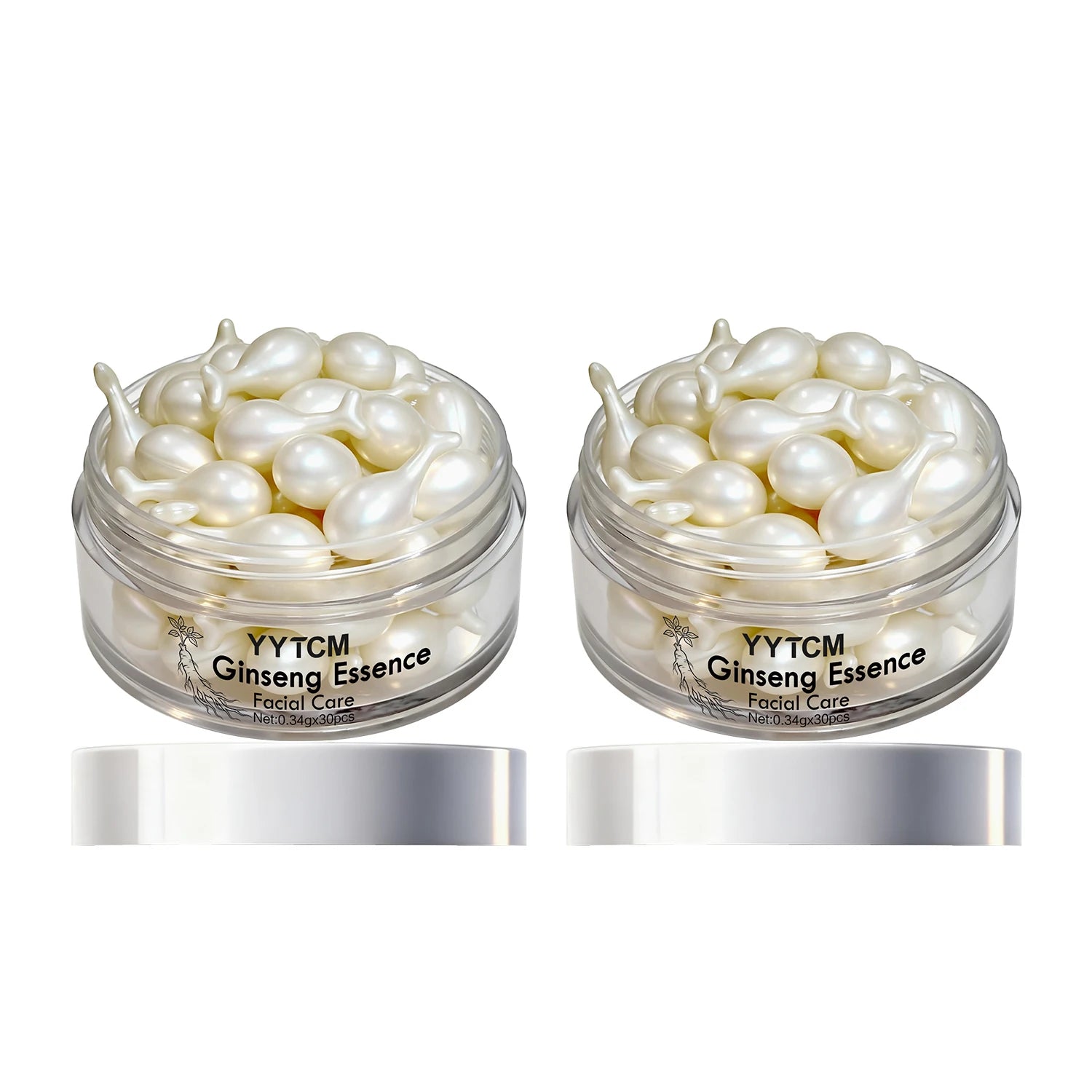 Ginseng Essence Capsules, Moisturizing and Firming Essence Serum, Contains Squalane, Niacinamide, Vitamin E, Retinol, Deep Hydration (0.34Gx30 Capsules)/Bottle-1 Bottle Beauty World Shop