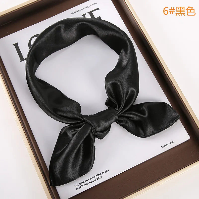 New Solid 60x60cm Square Scarf Single Imitation Silk Bright Light And Satin Performance Scarves Party Gift Beauty World Shop