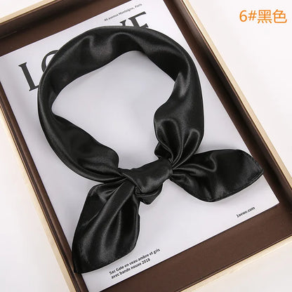New Solid 60x60cm Square Scarf Single Imitation Silk Bright Light And Satin Performance Scarves Party Gift Beauty World Shop