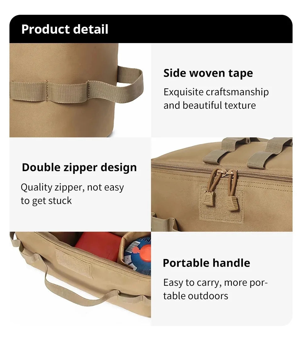 Outdoor Camping Gas Tank Storage Bag Large Capacity Ground Nail Tool Bag Gas Canister Picnic Cookware Utensils Kit Bag Beauty World Shop