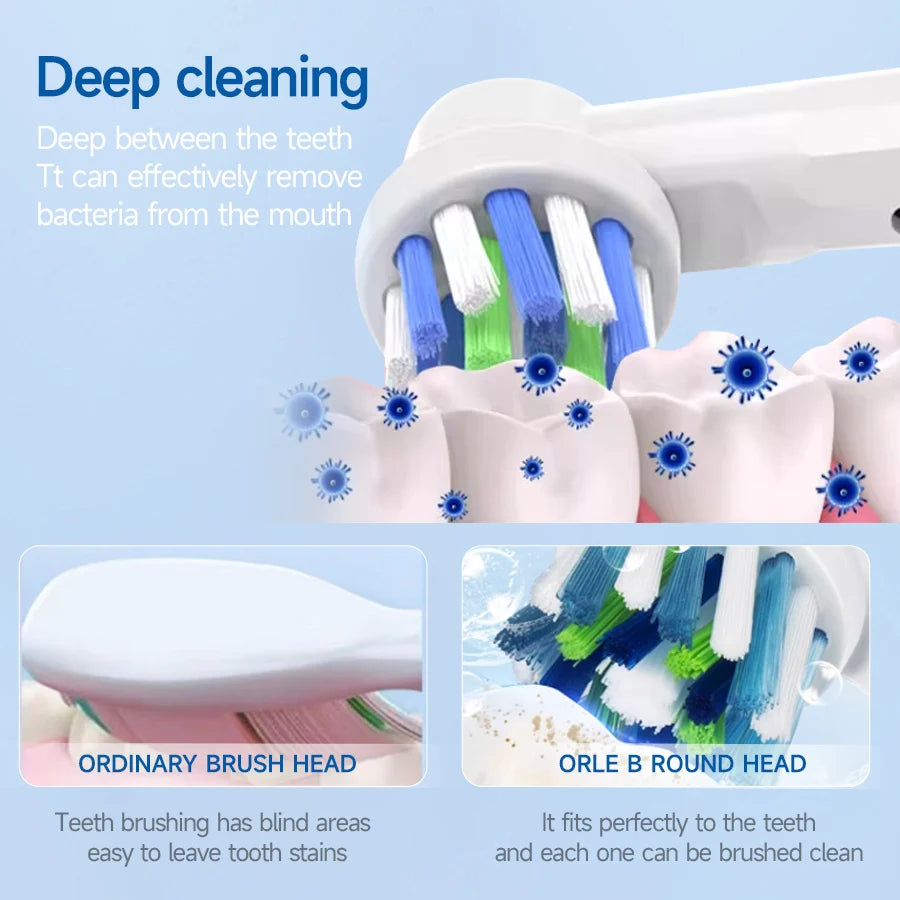 4/8pcs Replacement Brush Heads For Oral-B Electric Toothbrush Advance Power/Vitality Precision Clean/Pro Health/Triumph/3D Excel Beauty World Shop