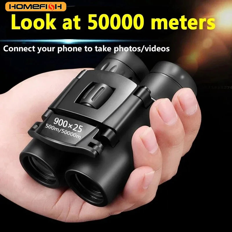 HOMEFISH 900x25 HD Zoom Portable Powerful Binoculars Long Range BAK4 Telescope Jumelles Folding Low Light Binoculars for Hunting Beauty World Shop