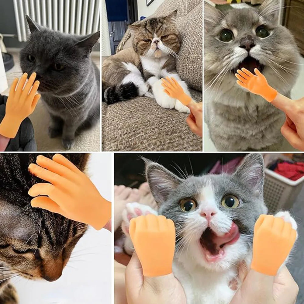 Cat fun toy Small gloves Cat finger Sleeve mini hand model silicone small gloves Cat massage tools Pet cat toy Halloween gift Beauty World Shop