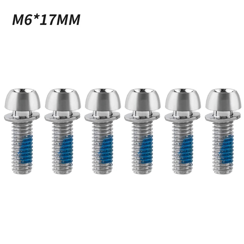MUQZI 6pcs M6x17mm Disc Brake Caliper Bolts Bike Stem Bolt MTB Crank Arm Screw With Washer Bicycle Parts Beauty World Shop