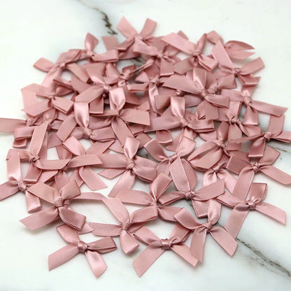 (50 Pcs) 4*4cm Colourful Ribbon Bows Small Size Polyester Satin Ribbon Bow Flower DIY Craft Decoration Beauty World Shop
