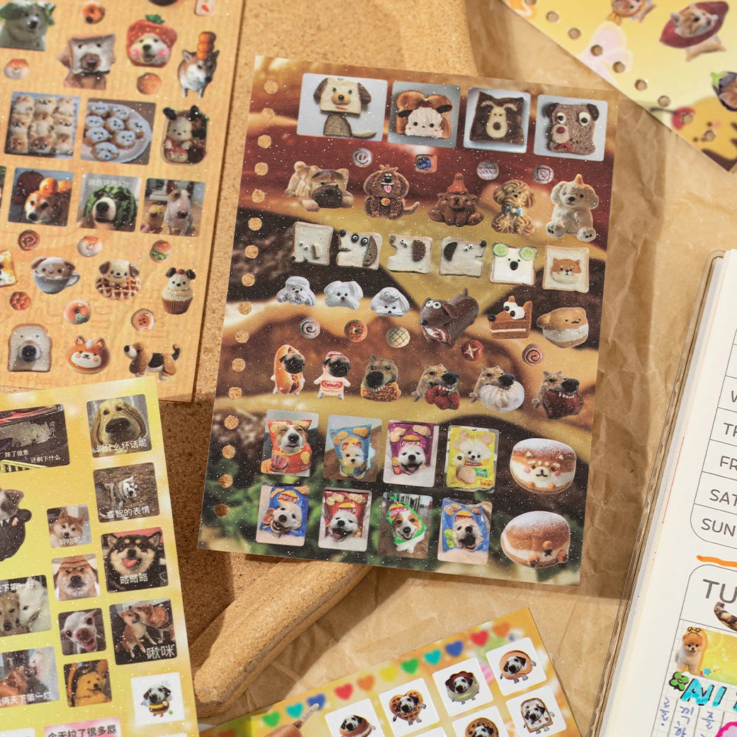 30Pcs/Book Cute Pet Battle Cut-Out Coil Sticker Book DIY Handbook Calendar Greeting Cards Diary Notebook Album Material Stickers Beauty World Shop