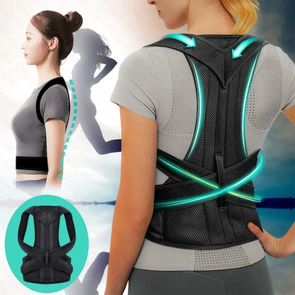 Reinforced Belt Lumbar Column Posture Corrector Vest  Adjustable Back Support Strap Shoulder Spine Brace Neck Stretcher Trainer Beauty World Shop