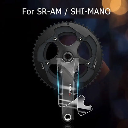 Bicycle Crank Protector Stickers Decals Road Bike Adhesive TPH Film For-SRAM/SHIMAN0 Cycling Crankset Protector Stickers Parts Beauty World Shop