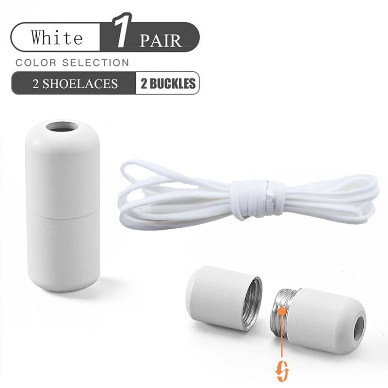 Elastic No Tie Shoelaces Semicircle Shoe Laces For Kids and Adult Sneakers Shoelace Quick Lazy Metal Lock Laces Shoe Strings Beauty World Shop
