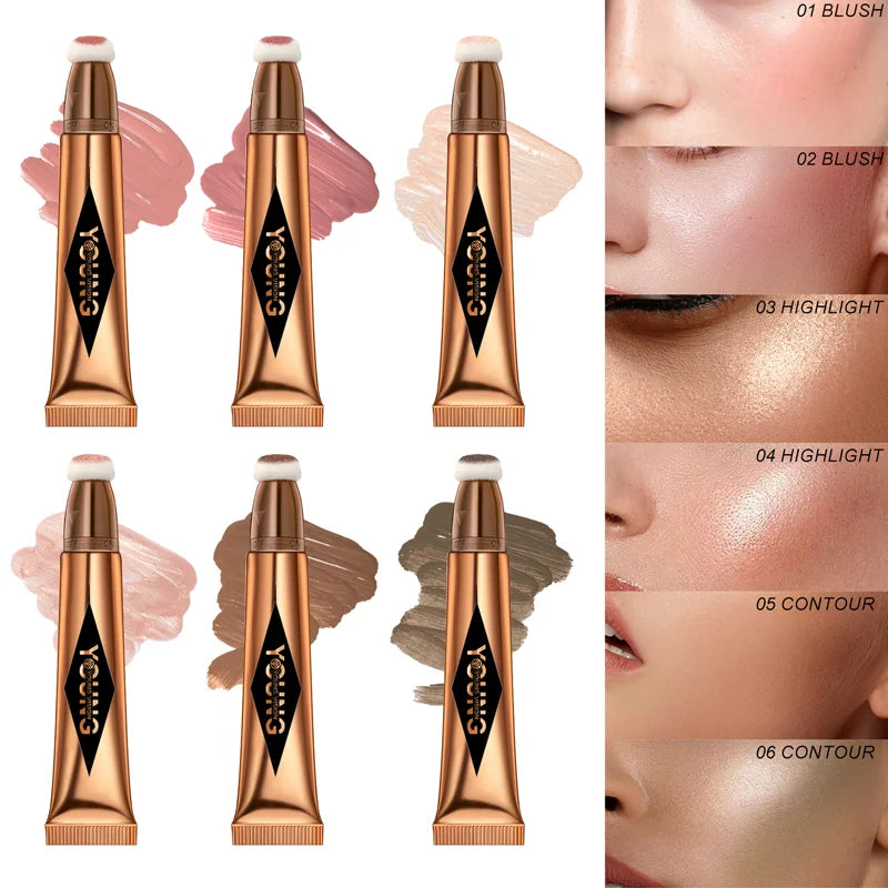 Multifunctional Liquid Blush Face Contour Highlight Eye Shadow Stick durable waterproof silky all-in-one creamy texture Beauty World Shop