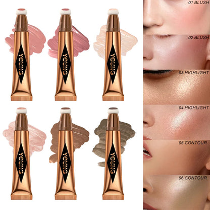 Multifunctional Liquid Blush Face Contour Highlight Eye Shadow Stick durable waterproof silky all-in-one creamy texture Beauty World Shop
