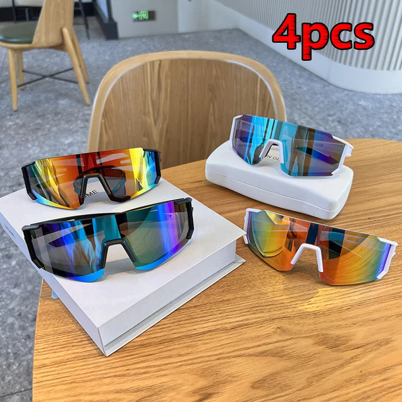 Hiking 2pcs Cycling Anti Light Glasses Men Women UV400 Sandproof Eye Protector Shades Outdoor Sports Goggle Anti Radiation Lens Beauty World Shop