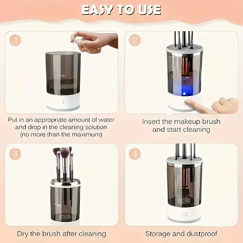 USB Powered Makeup Brush Cleaner, Odorless, Battery-Free, Essential Beauty Tool Accessory, Brush Washer and Dryer, Plug-and-Play