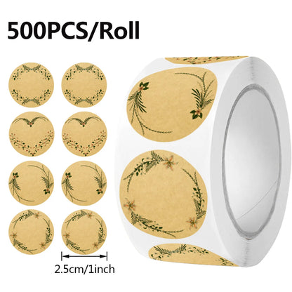 500pcs Round Floral Thank You Stickers Canning Labels for Food Containers Jars,Gift Baking Packing Decor,Can write Beauty World Shop